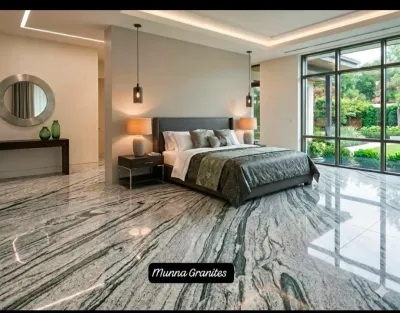 Important granite white and black