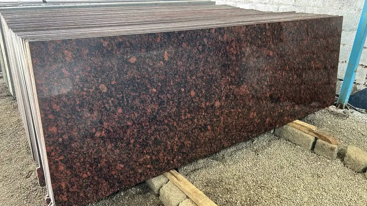 Red granite and black