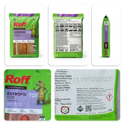 Roff T07 Extrofix Tile Adhesive, Grey, 20 Kg Bag thumbnail 2
